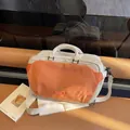 Minimalist white and orange travel handbag for outdoor sports and short trips - Orange