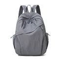 Durable grey nylon backpack for women ideal for daily commute and student school use. - One Size / Gray