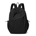 Professional black Korean style nylon backpack for women daily commuting and student school use - One Size / Black