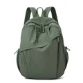 Durable army green nylon backpack for women featuring large capacity and commute style - One Size / Army Green