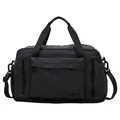 Large capacity checkered travel duffel bag in dark grey with shoulder strap - One Size / Black