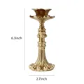 Vintage gold European style candlestick holder with dimensions 6.3 inches by 2.7 inches - European Vintage Flower Style / Gold