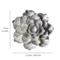 Detailed dimensions of silver resin lotus candle holder: 13cm height and 12.3cm width - Silver Peony Candlestick / Silver