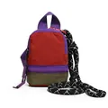 Colorful mini backpack pouch with lanyard for coins and earphones in red and purple - 13*10*5 / Red