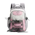 Großer Outdoor-Wanderrucksack in Grau und Pink, leichtes Design für alle Schüler - Rosa