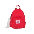 Zaino scolastico rosso minimalista con accessorio decorativo in pizzo e perle - senza ciondolo / Rosso
