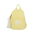 Elegante zaino giallo per studenti con accessorio di fascino in pizzo e perle bianche - senza ciondolo / Giallo