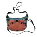 Outdoor Sport Umhängetasche im grünen Gitter- und Orangedesign für sommerliche Reisen - Rot