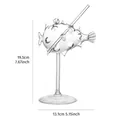 Copa de cóctel creativa con forma de pez globo, cristal transparente con pajita, 19,5 cm - 301-400ml / Forma de Pez Globo Transparente