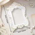 Antiker weißer Fotorahmen mit Goldprägung, 13x9 cm, für elegante Wohndekoration und Ambiente - Barock Rechteck Stil (B) / 13x9cm