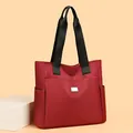 Red large capacity Oxford cloth tote bag with multi-pockets for women - One Size / Red