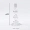 Elegant transparent ribbed crystal glass candlestick holder with double ball stem 18cm height - Transparent Candle Holder E