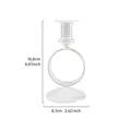 Candelabro de vidrio transparente para cenas románticas, dimensiones 16,8 cm - Candelabro de Vidrio con Anillo Pequeño (Altura 16.8)