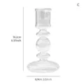 Minimalist transparent glass candlestick holder with round ball design 16.2cm height - Transparent Candle Holder F