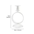Portavelas de cristal transparente con diseño circular, 18 cm de alto, decorativo. - Candelabro de Vidrio con Anillo Grande (Altura 18.0)