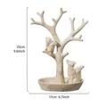 Schmuckhalter aus Harz mit Fuchs- und Eichhörnchen-Baum-Design, 25x17cm - 25cm x 17cm / Weiß