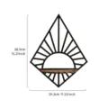 Black geometric diamond shelf for crystal display and wall decoration - Black (Stripe Rhombus Wall Shelf)
