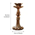 Medidas del candelabro de flores de bronce vintage con altura y ancho de base - Candelabro Antiguo - L