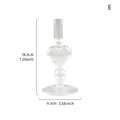 Portacandele in vetro trasparente a forma di cuore per decorazioni, altezza 18,3 cm - Stile Cuore Geometrico (E)