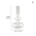 Portacandele geometrico in vetro trasparente stile A, altezza 13,5cm e larghezza 7,4cm - Stile Sferico Geometrico (A)
