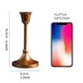 Elegant bronze metal candlestick with vintage design, 16.5cm height for wedding decor - High Foot (zt66高脚-金色) / Gold