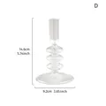 Portacandele geometrico in vetro trasparente, altezza 14,6 cm decorativo - Stile Geometrico a Tre Strati (D)