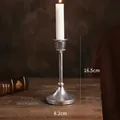 Elegant silver metal candle holder for dining table decor, 16.5cm height ornament. - High Foot (zt66高脚-旧银) / Antique Silver