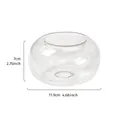 Portavelas moderno de vidrio transparente con forma esférica plana para aromaterapia 11,9cm - L (11.9x7cm)