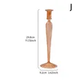 Elegant orange ribbed glass candlestick with long stem, 29.8cm height for home decor - Long Pole Sphere Style (J) / L / Amber