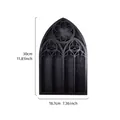 Gothic black wooden wall-mounted shelf with ornate carved floral arch, 30cm height - Floral Window Style / 30x18.7cm