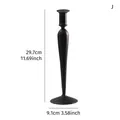 Matte black tall elegant striped glass candlestick holder for weddings 29.7cm height - Long Pole Striped Style (J) / L / Black