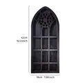 Black wooden gothic arch wall shelf with grid display sections, 16.53 inches height - Round Floral Style / 42x18cm
