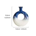 Vaso in resina a forma di ciambella dipinto a mano blu e bianco per decorazioni 16,6 cm - Taglia S / Blu