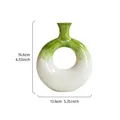 Vaso decorativo creativo in resina a forma di ciambella con sfumatura verde e bianca - Taglia S / Verde
