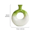 Vaso creativo in resina a forma di ciambella con finitura dipinta verde e bianca - Taglia M / Verde