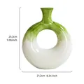 Vaso decorativo in resina a forma di ciambella dipinto a mano in verde e bianco per la casa - Taglia L / Verde
