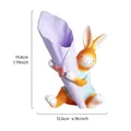 Adorable resin rabbit holding a large purple bouquet flower vase for Easter decor - Colorful Style (A)