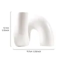 Vase moderne minimaliste en résine courbée blanche pour décoration de table d'art - Style Artistique Tuyau Courbé (A) / 13.1cmx15.7cm / Blanc