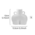 Vase d'art corporel moderne en résine blanche avec poignées, taille S, hauteur 13cm - S / Style Art Corporel (Vase Fesses Double Oreille) / Blanc