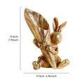 Golden Easter rabbit resin figurine flower vase with 19.8cm height dimension markings - Gold Style (B)
