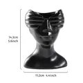 Nordische schwarze Harzvase mit Augenbinde Büste für moderne abstrakte Wohndeko - Schwarz
