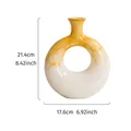 Vaso decorativo creativo a ciambella in resina gialla e bianca, altezza 21,4 cm - Taglia M / Giallo