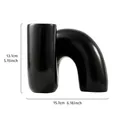 Vase moderne minimaliste en résine noire en forme de tuyau pour décoration de bureau - Style Artistique Tuyau Courbé (C) / 13.1cmx15.7cm / Noir