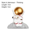 Adorable 3D resin astronaut wall sticker decoration sitting on a moon base, 7x7cm gold visor - 7x7cm / Astronaut Thinking (Style A)