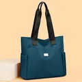 Große türkisfarbene Oxford-Tote-Bag mit mehreren Taschen für den täglichen Arbeitsweg - Einheitsgröße / Blau