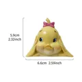 Cute yellow duck resin wall decoration with pink bow showing dimensions 5.9x6.6cm - Yellow / Yellow Duck