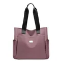 Große violette Oxford-Stoff-Einkaufstasche mit mehreren Taschen und Riemen - Einheitsgröße / Rosa