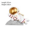 Cute 3D resin astronaut wall sticker lying on the moon socket cover decoration - 8.5x6.8cm / Astronaut Victory Sign (Style D)