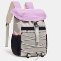 Minimalist lavender and beige multi-pocket outdoor backpack for hiking and travel - With Pendant / Taro Powder Gray