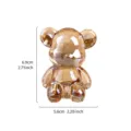 Amberkleurige kristallen berenfiguur tafelornament voor huisdecoratie hoogte 6,9 cm - Oranje